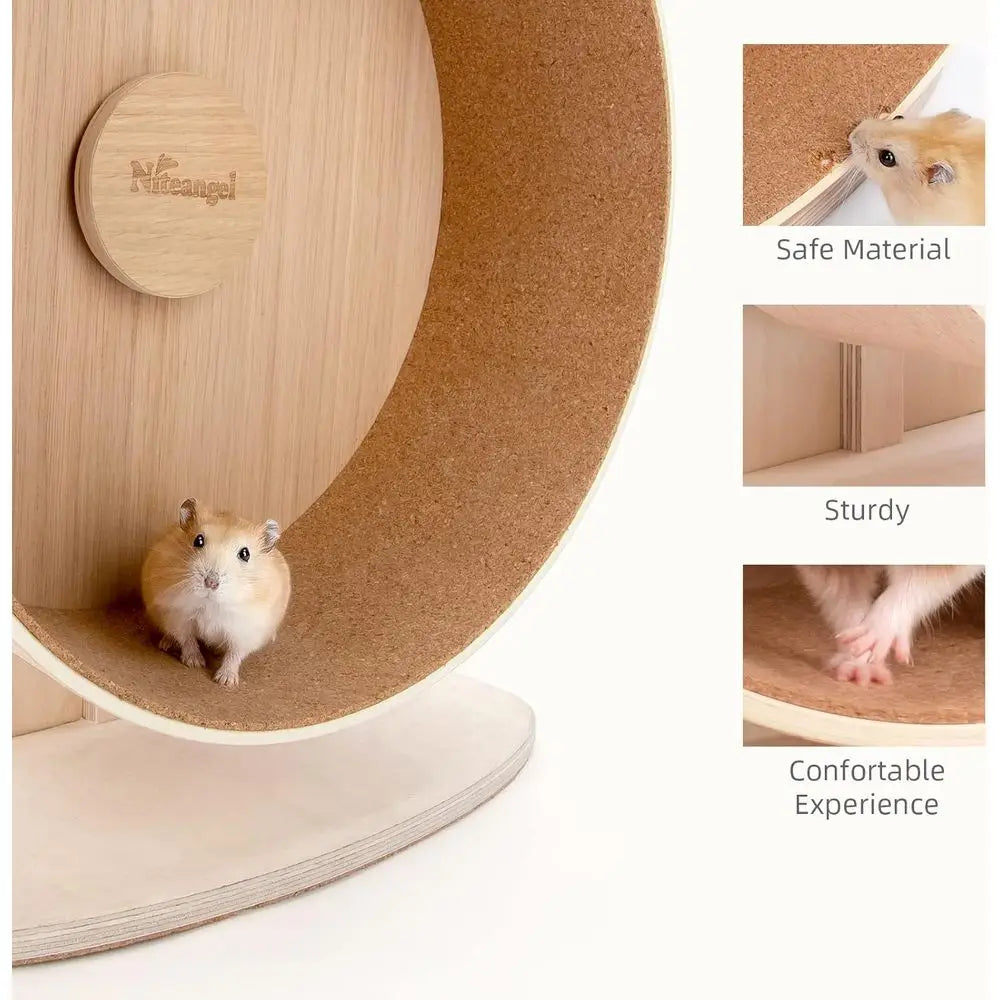 Silent Hamster Running Wheel for Hamsters Gerbil Mice and Other Similar-Sized Small Pets (L)