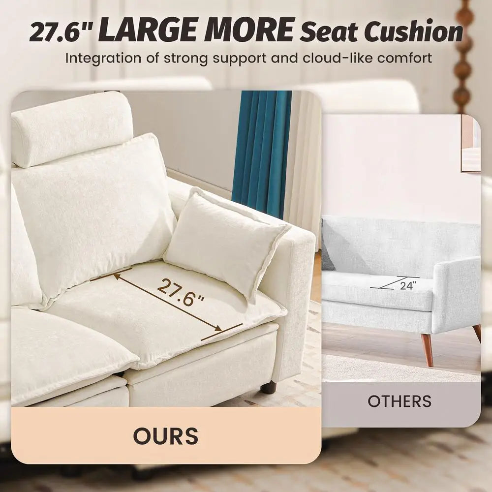 Power Reclining Sofa Cloud Couches for Living RoomCloud Couch Sectional with Storage Drawer,3 Seater Reclining Couches, Chenill