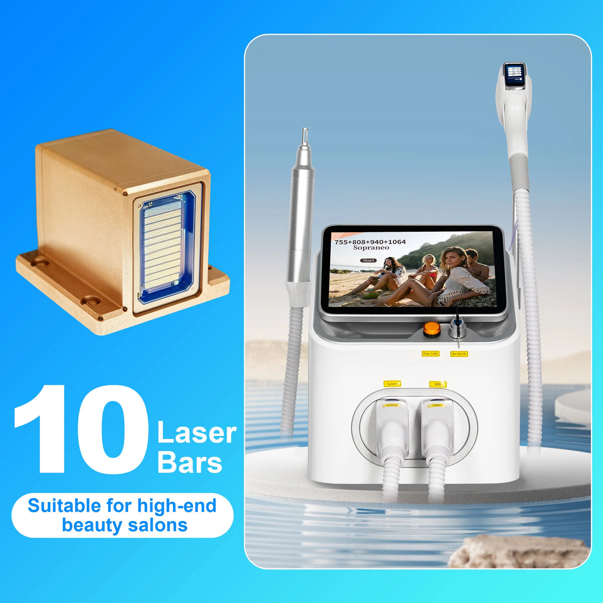 Professional Diode Hair Removal and Picosecond Tattoo Device