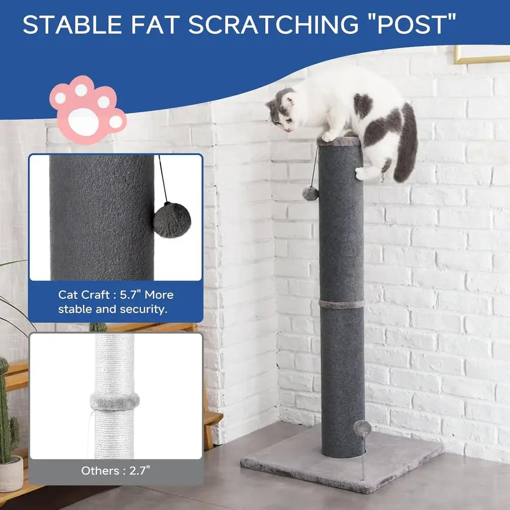 Cat Scratching Post Carpet Scratching Post 41 for Indoor Cats, Tall Cat Scratch Post, Carpet Cat Scratcher with Replaceable Toys
