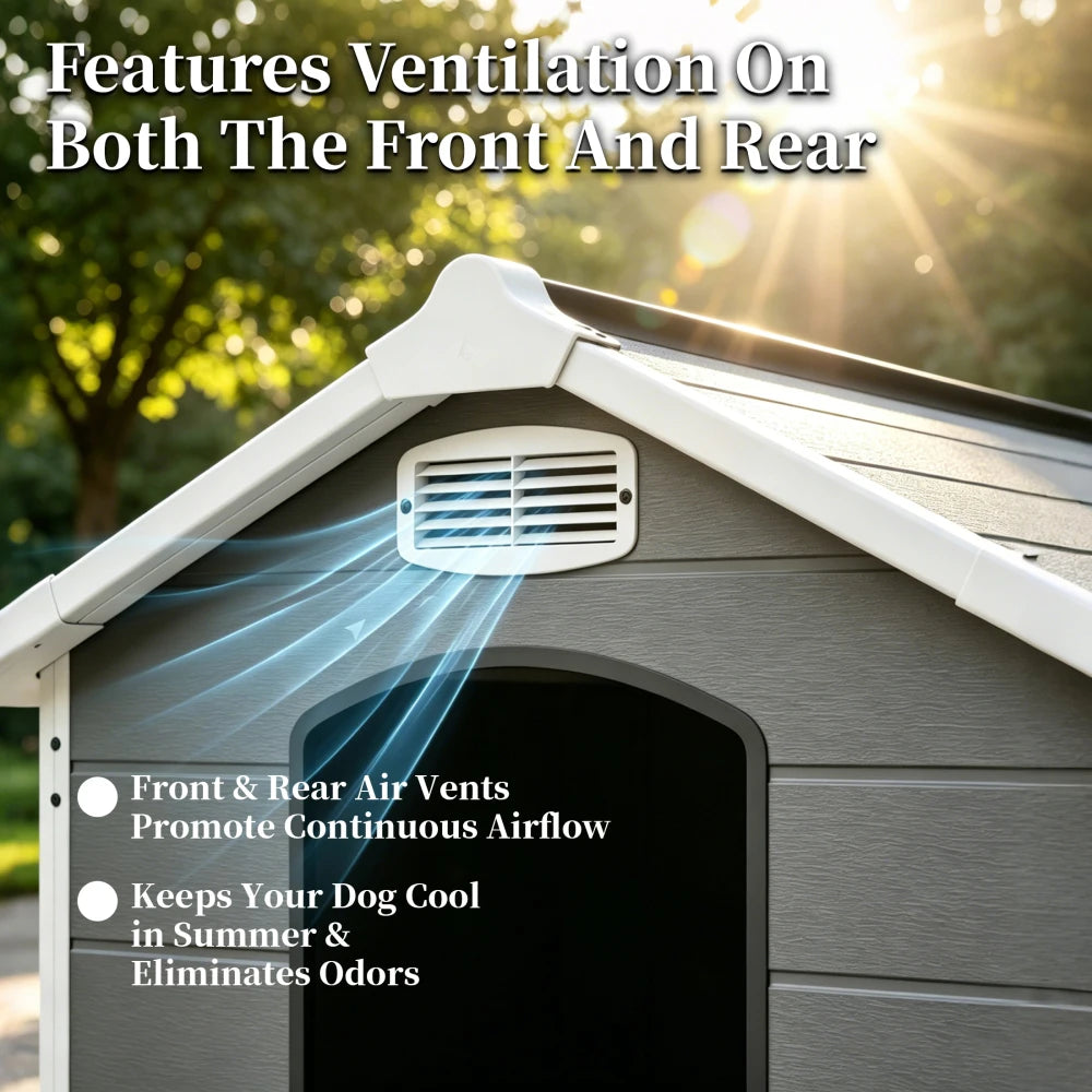 Dog House for Large Breeds, Outdoor Indoor Heavy Duty Pet House, Waterproof UV Protected, Scratch Resistant Double-Wall PP Board