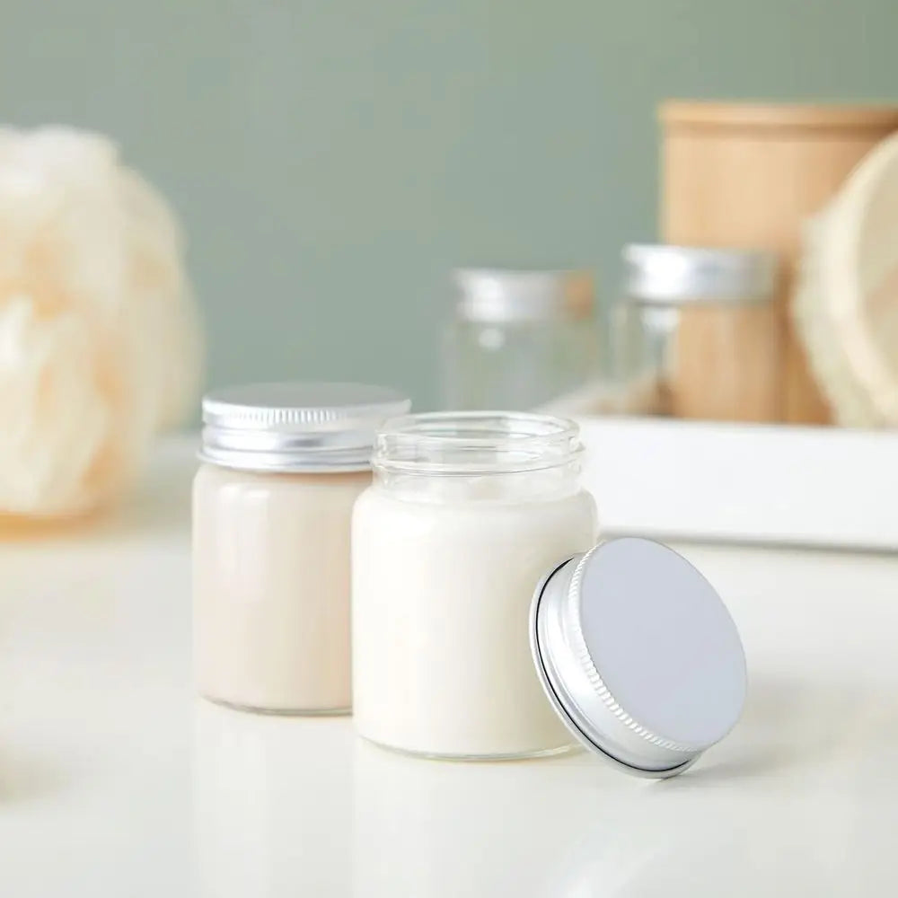 Mini Glass Spice Jars with Lids - 1.7 oz, Clear Art Deco, 5-Pack - Jars with Lids or Spices, Jams & Crafts