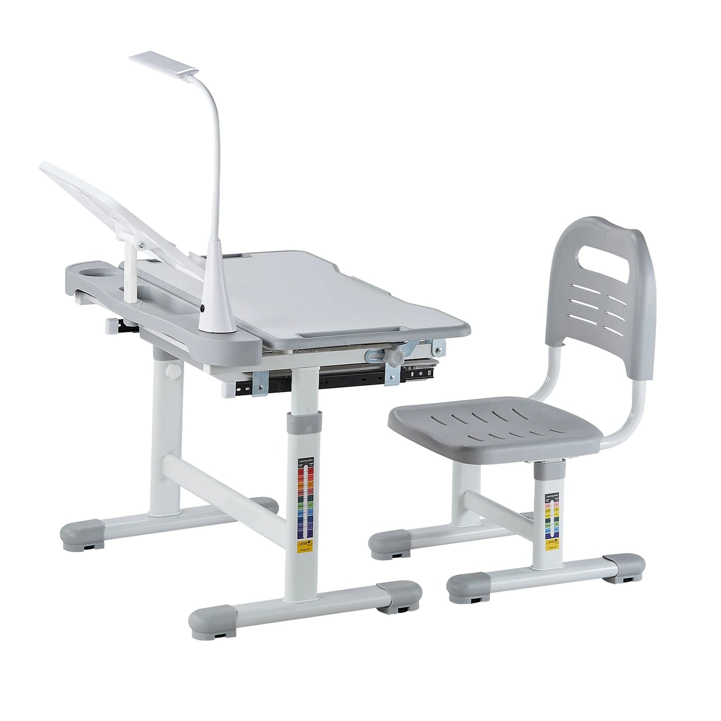 SucceBuy Adjustable Kids Study Desk and Chair Set Tilt Top