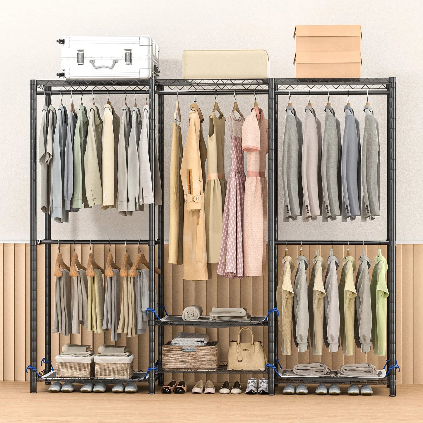 Heavy Duty Freestanding Clothes Rack Storage Organizer 960lb Capacity