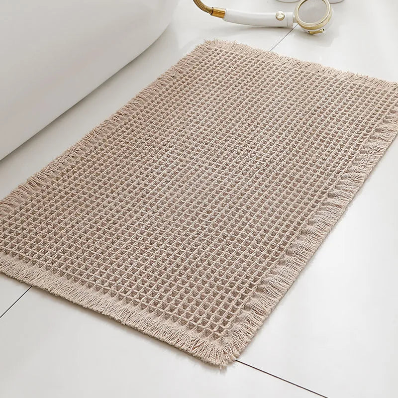 Waffle Bath Mat Non Slip Rubber Backed, Machine Washable, Ultra-Soft
