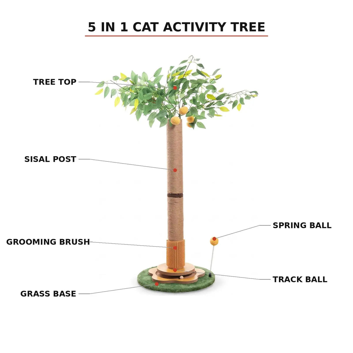 41 Tall Cat Scratching Post For Large Cats Sisal Rope Climbing Tower With Detachable Carpet And Jute Burlap Cover Multi Cat Playful Living Room Furniture