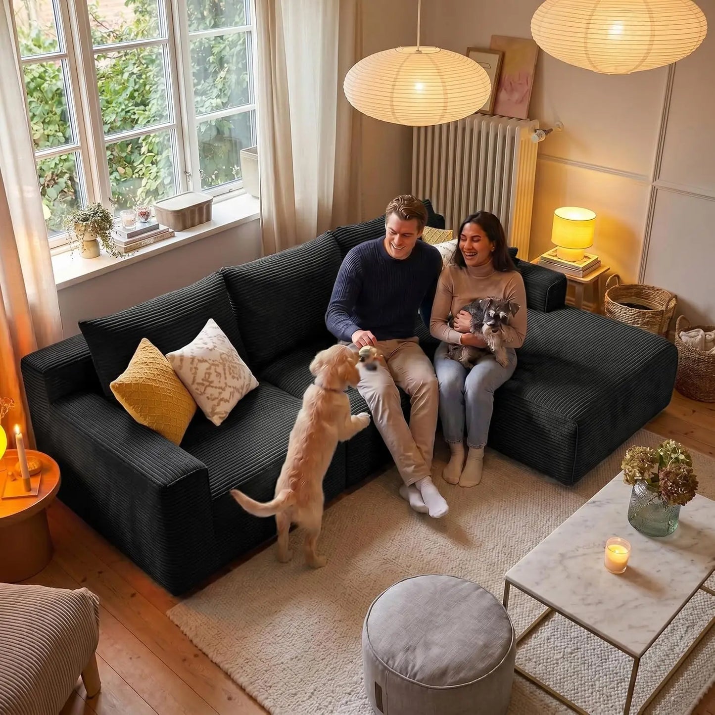Modular L Shaped Sectional Sofa Cloud Couch With Oversized Chaise