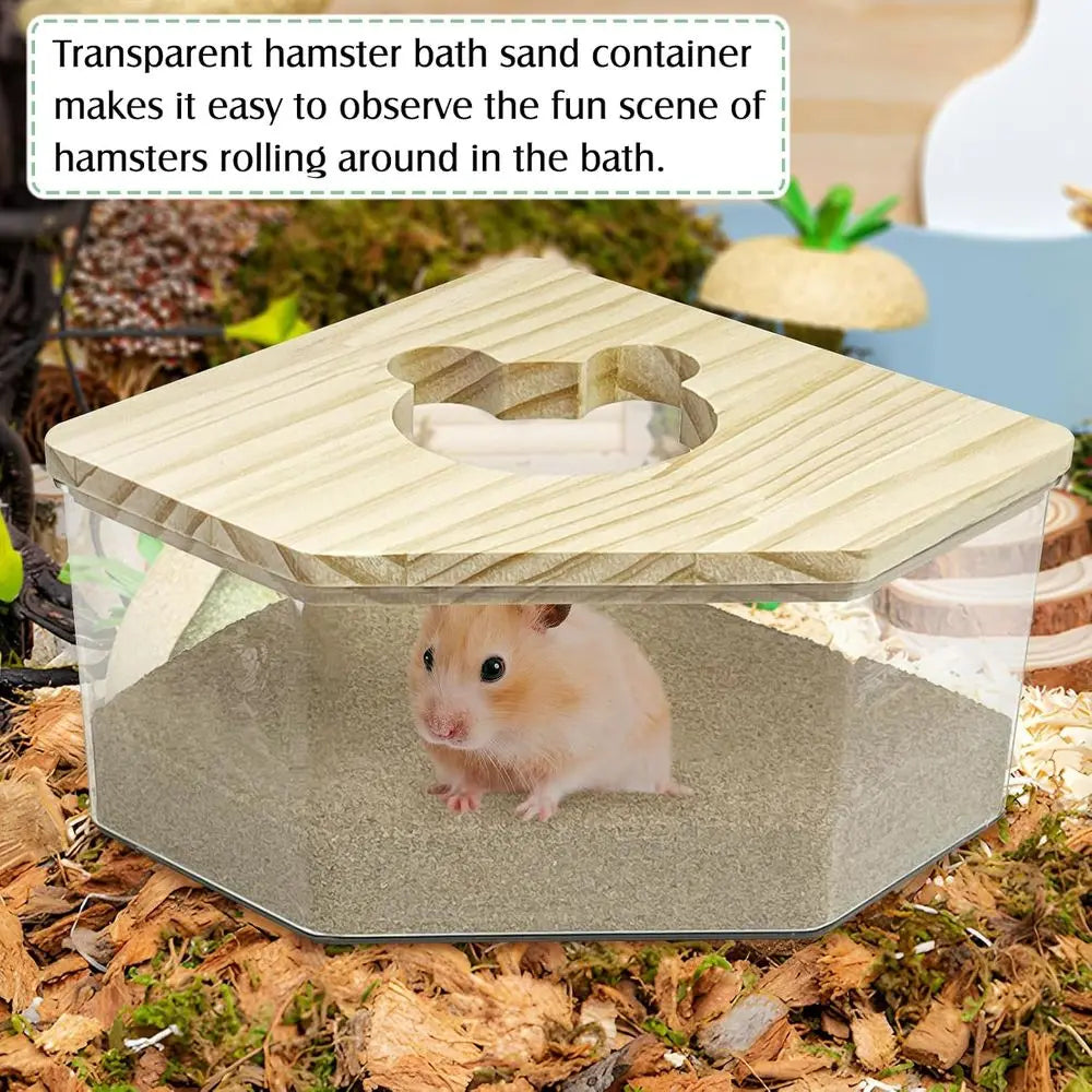 Hamster Sand Bath Box Transparent Acrylic Small Animals Shower Bathtub Guinea Pigs Digging Sand Container Cage Accessories for L