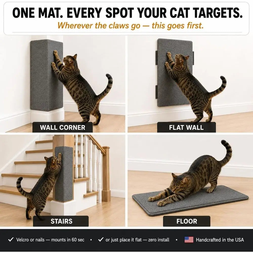 Indoor Scratching Post for Cats – Carpet Scratching Pad – Wall Mounted Cat Mat