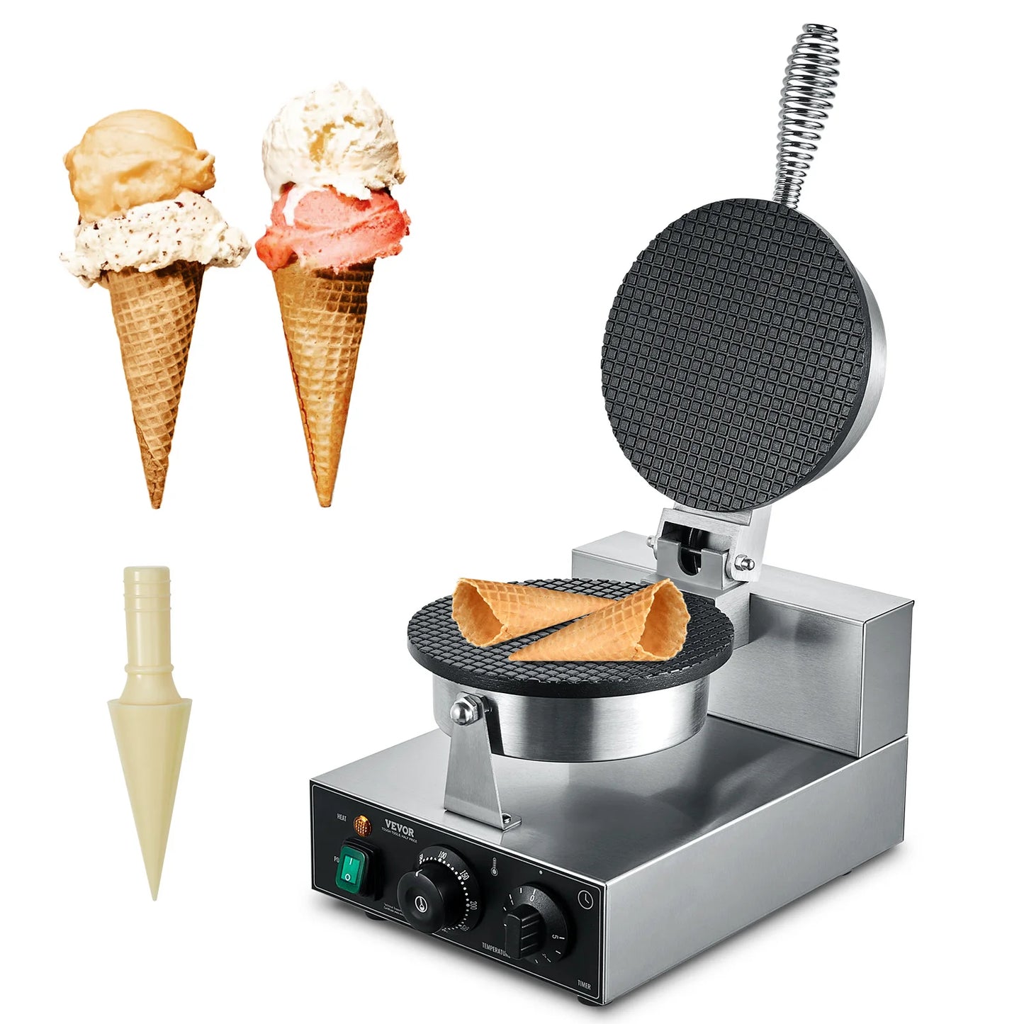 SucceBuy Commercial Electric Ice Cream Cone Maker With Temp Control