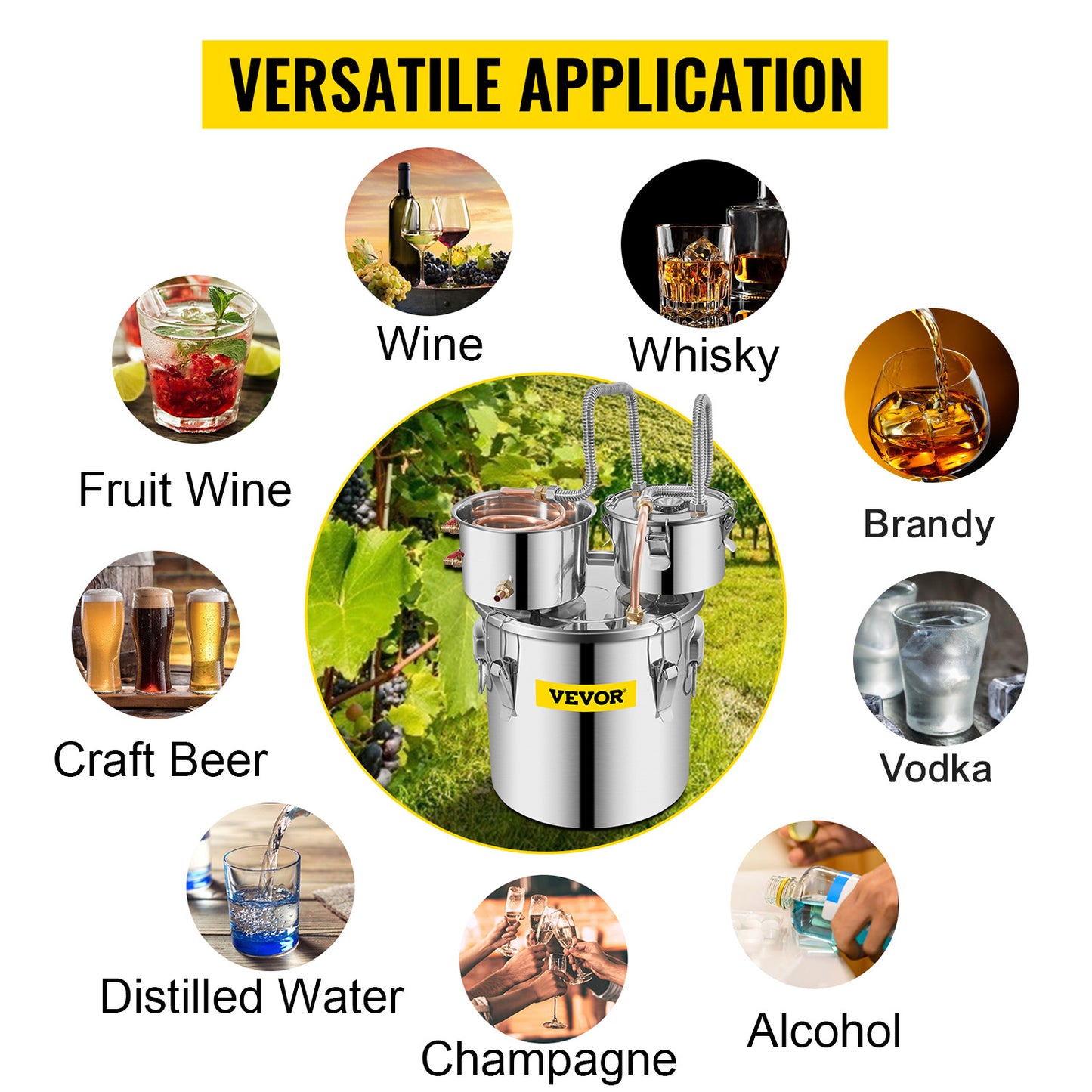 Succebuy Professional Stainless Steel Alcohol Distiller For Home Use